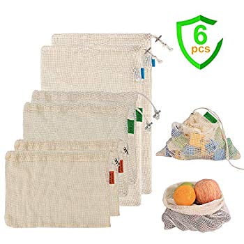 Details about Organic Cotton Reusable Produce Bags for Shopping & Storage 6 pc set Details about Organic Cotton Reusable Produce Bags for Shopping & Storage 6 pc set